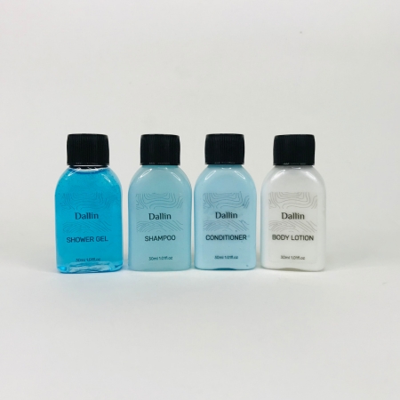 Dallin 30ml Ocean Aqua Collection with Flat Bottle and Black Screw Cap.