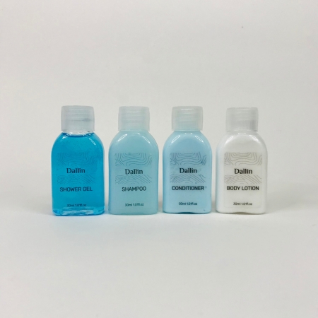 Dallin 30ml Ocean Aqua Collection with Flat Bottle and Transparent Screw Cap.