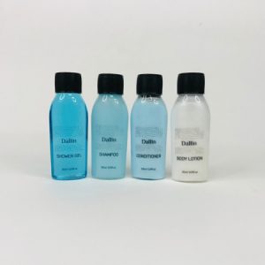 Dallin 30ml Ocean Aqua Collection with Oval Bottle and Black Screw Cap.