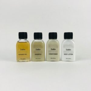 Dallin 30ml Tropical Coconut Collection with Flat Bottle and Black Screw Cap.